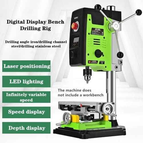 800W Bench Drill Press Stand Digital Display Mini 6 Speed 16mm Chuck
