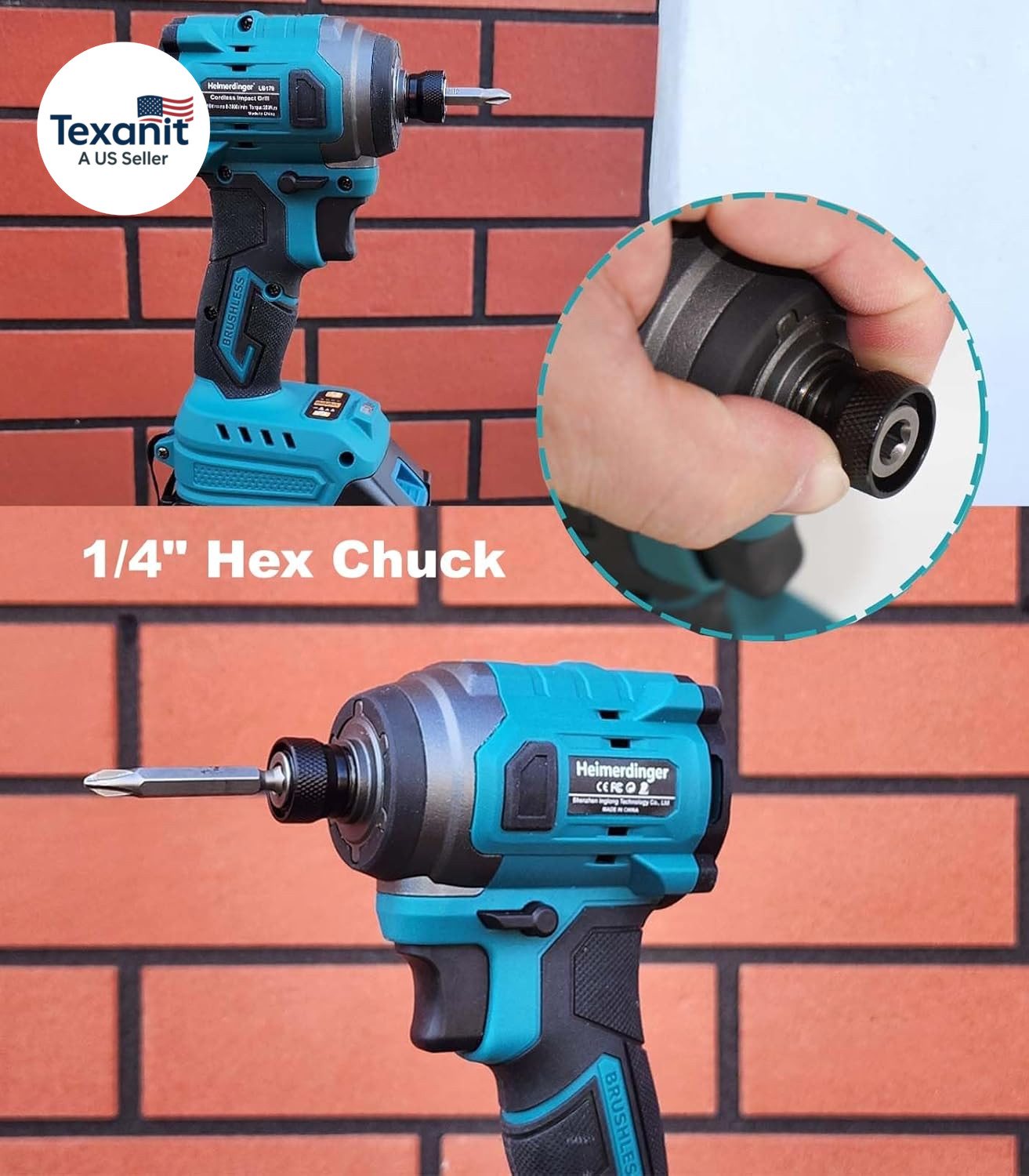 Brushless Impact Driver Compatible with Makita 18V Battery,1947 In-Lbs High Torq