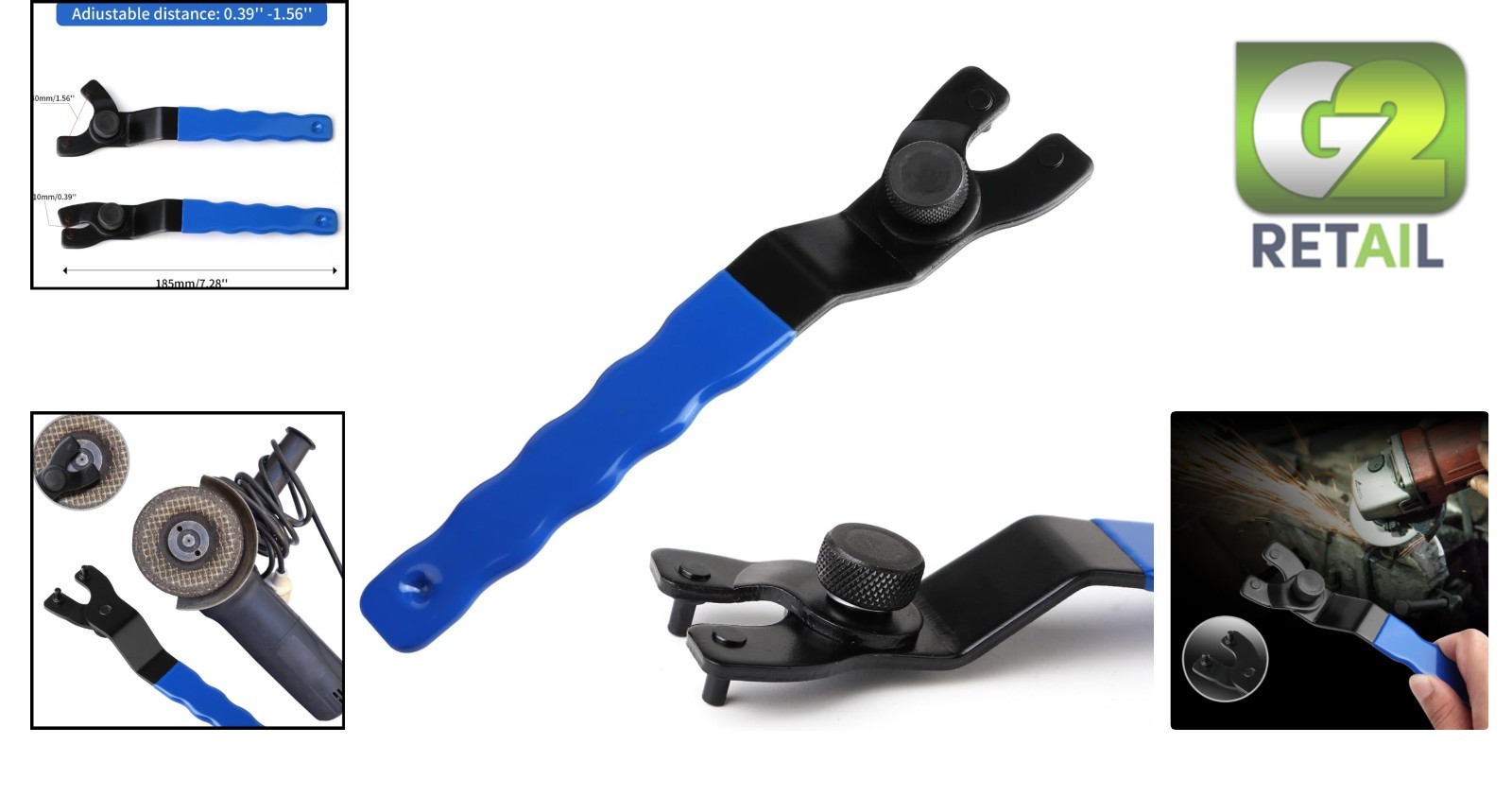 Versatile 7.25-Inch Pin Wrench for Grinding Machines – Easy Manual Operation