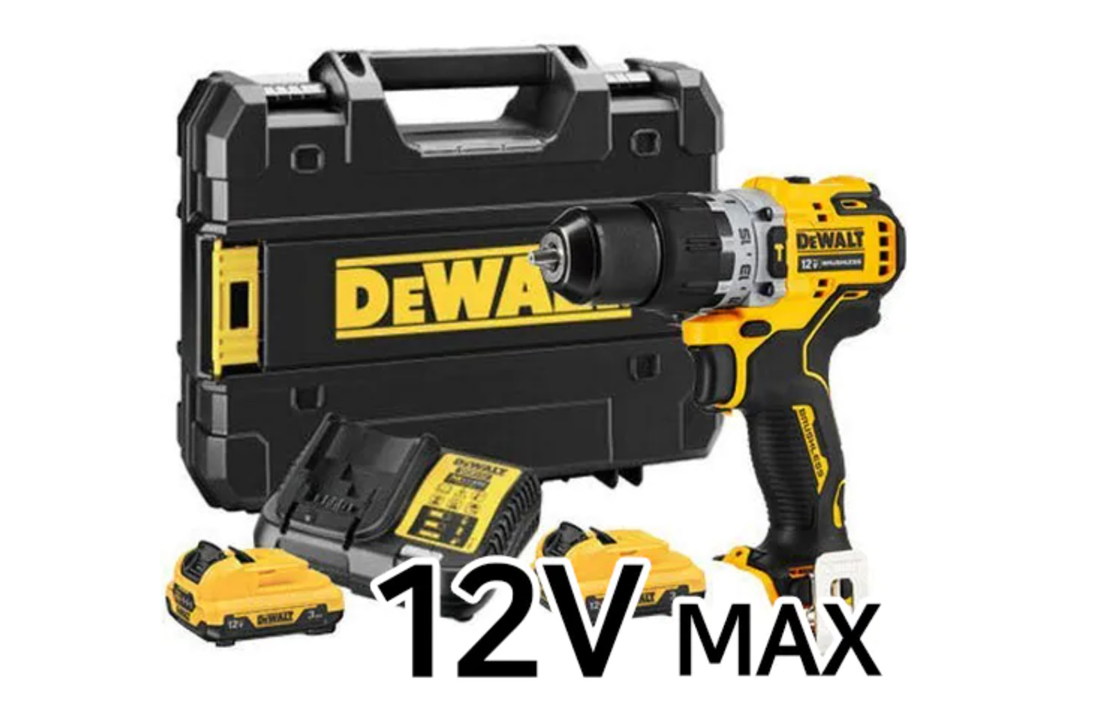 DeWalt DCD706 Drill 2×3.0Ah BL 12V Max Keyless 10mm 1500Rpm 57.5Nm Charger_220V