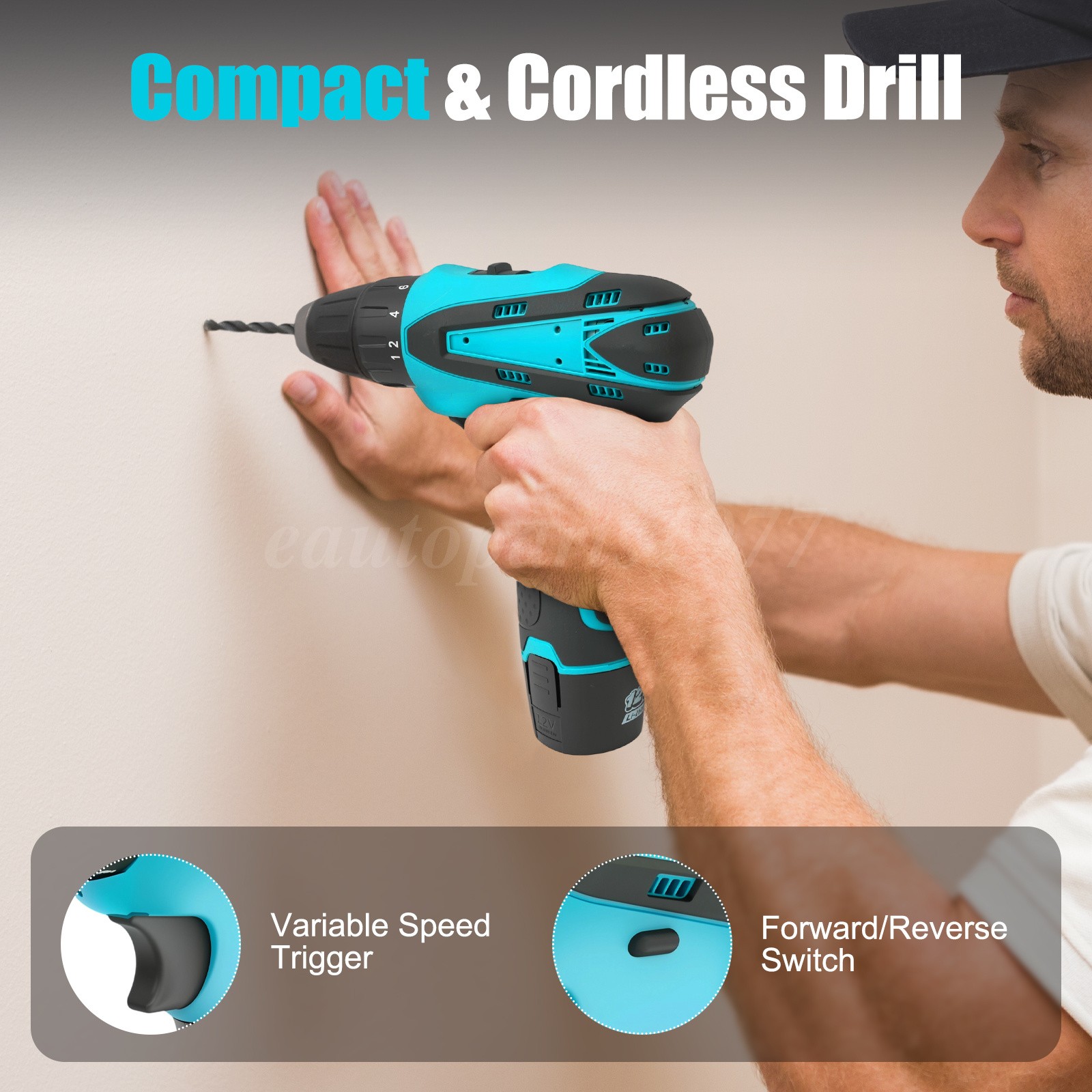 12V Multi-function Screwdriver,180N.m Electric Brushless Cordless Hammer Driver