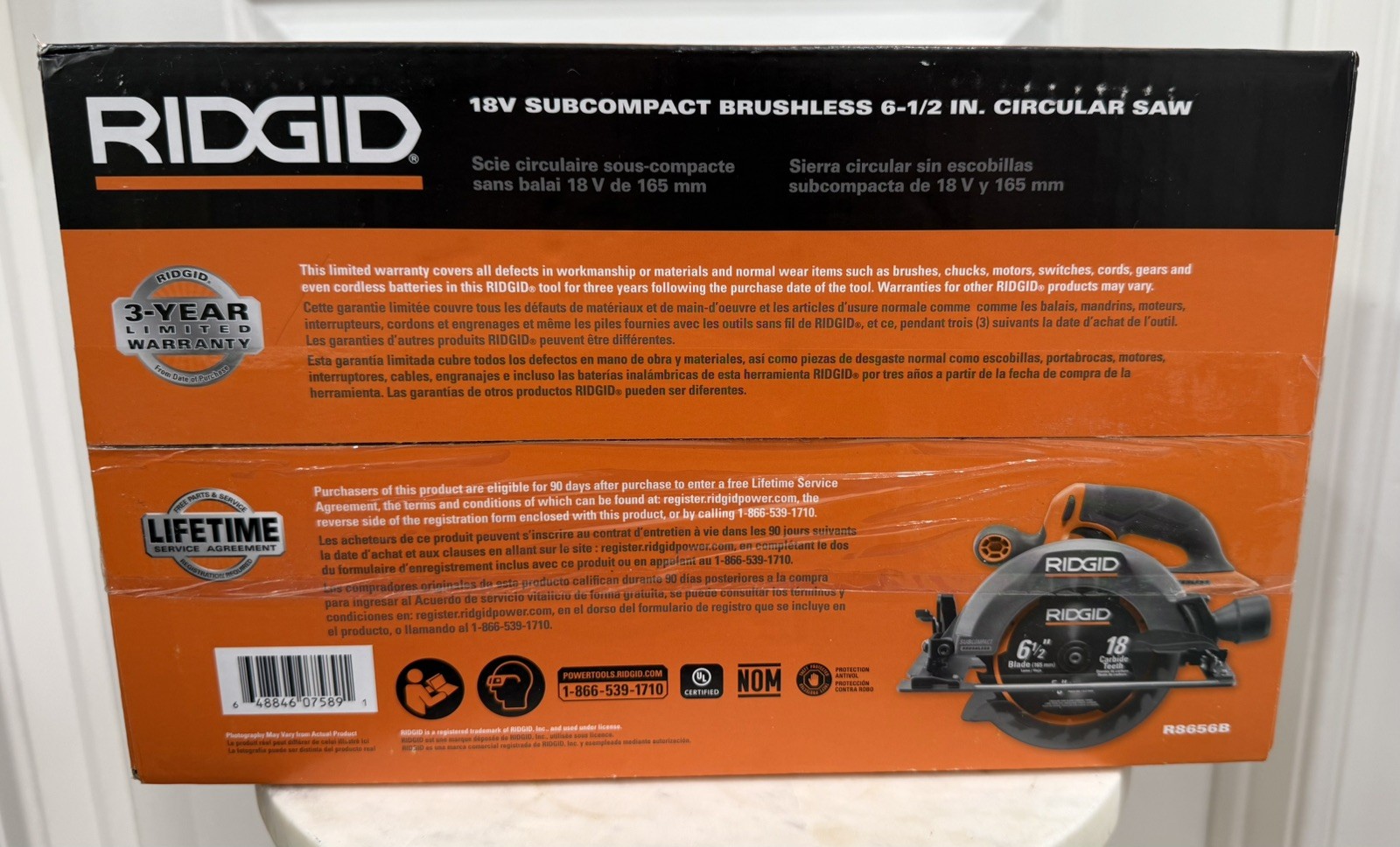 Ridgid 18V SubCompact Brushless Cordless 6-1/2in Circular Saw (Tool Only) R8656B