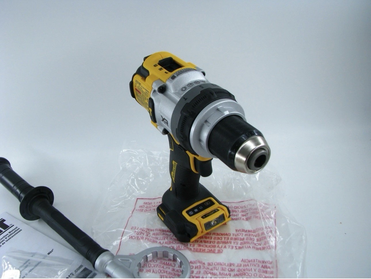 DEWALT DCD1007 20V XR Cordless Drill/Driver Keyless Chuck w/ Aux Handle