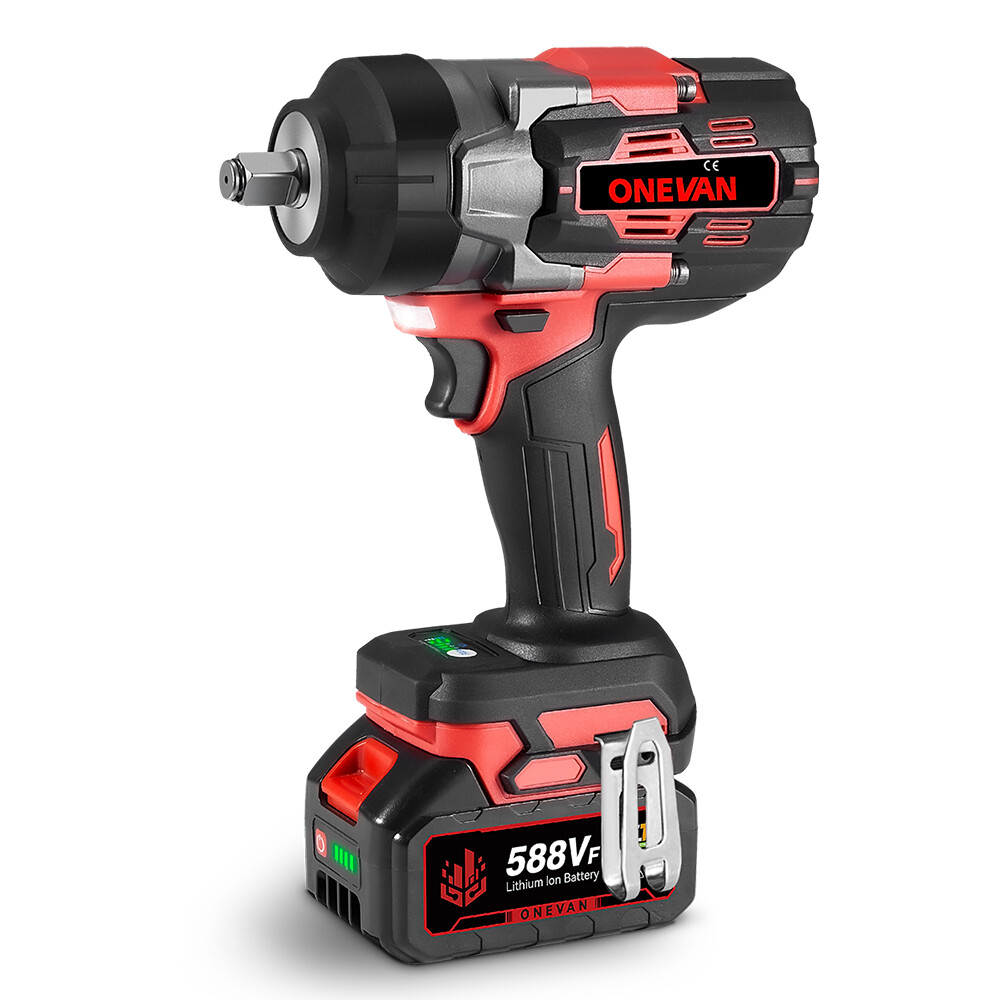 2800Nm Electric Impact Wrench Gun 1/2 » Brushless High Power Driver +2 Battery