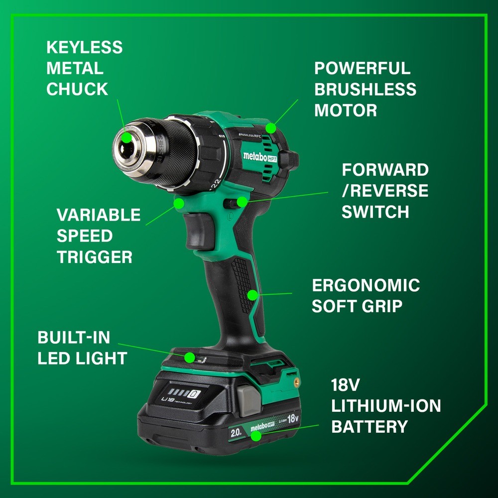 Metabo HPT KC18DEXQBM 18V MultiVolt Drill Driver & Impact Driver CK (2 Ah) New