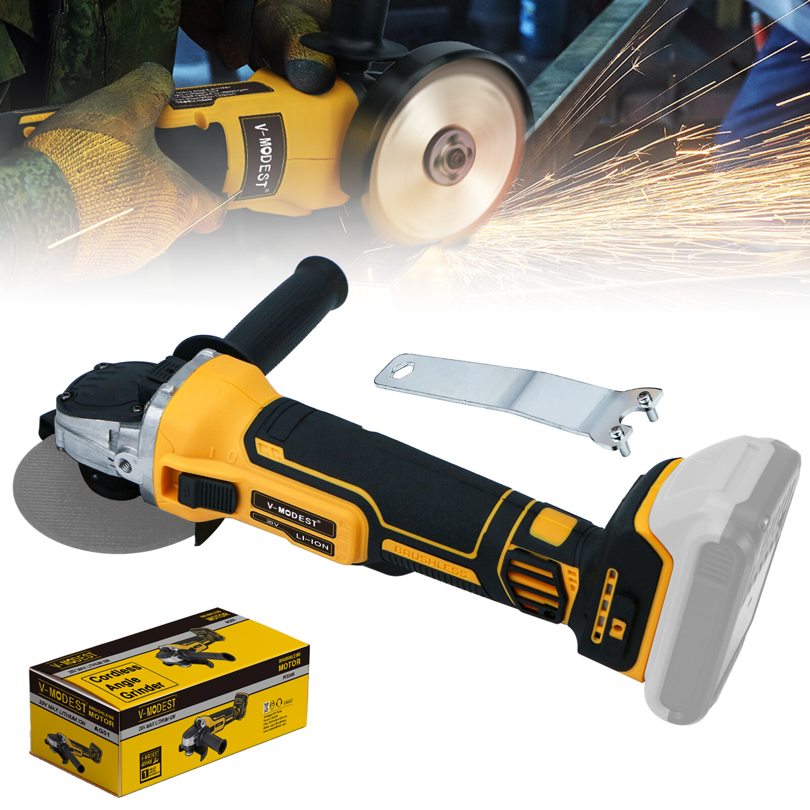 For DEWALT 20V/60V Battery Electric Cordless Angle Grinder 4-1/2 in. – 5 in. NEW