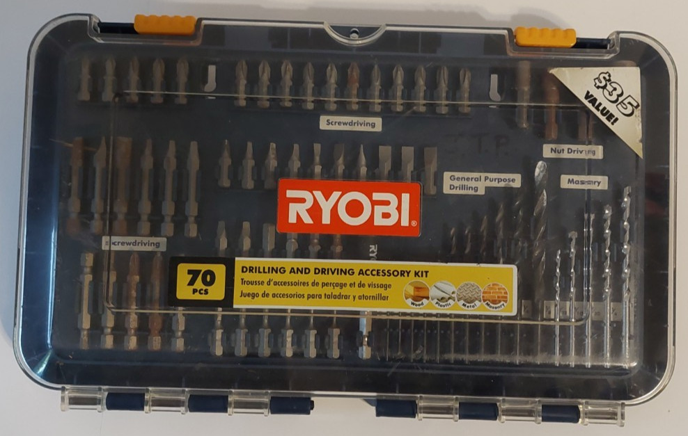 Ryobi Drilling And Driving Accessory Kit 70 Piece Good Condition #COMPLETE#