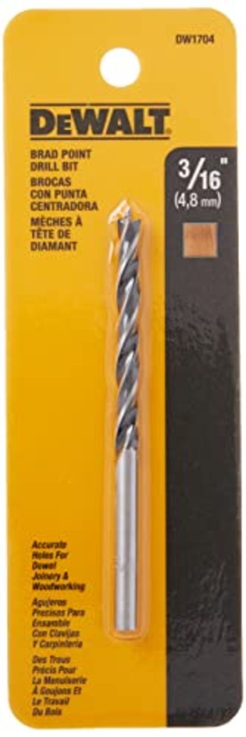 DeWalt DW1704 Brad Point, 3/16-Inch 1 Count (Pack of 1)