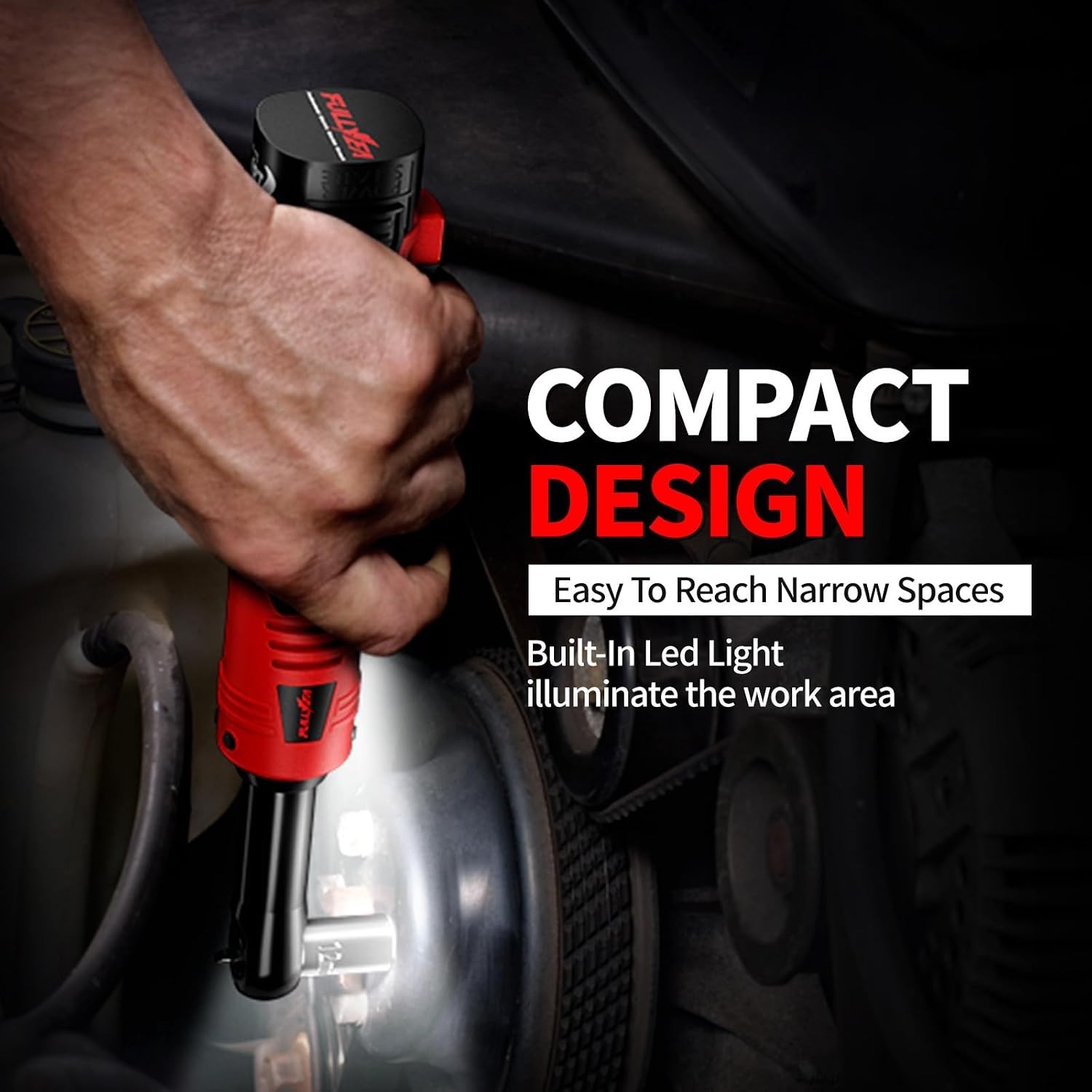 Cordless Electric Ratchet Wrench Set 45Ft-lb 18V 2 Pack Batteries Fast Charger