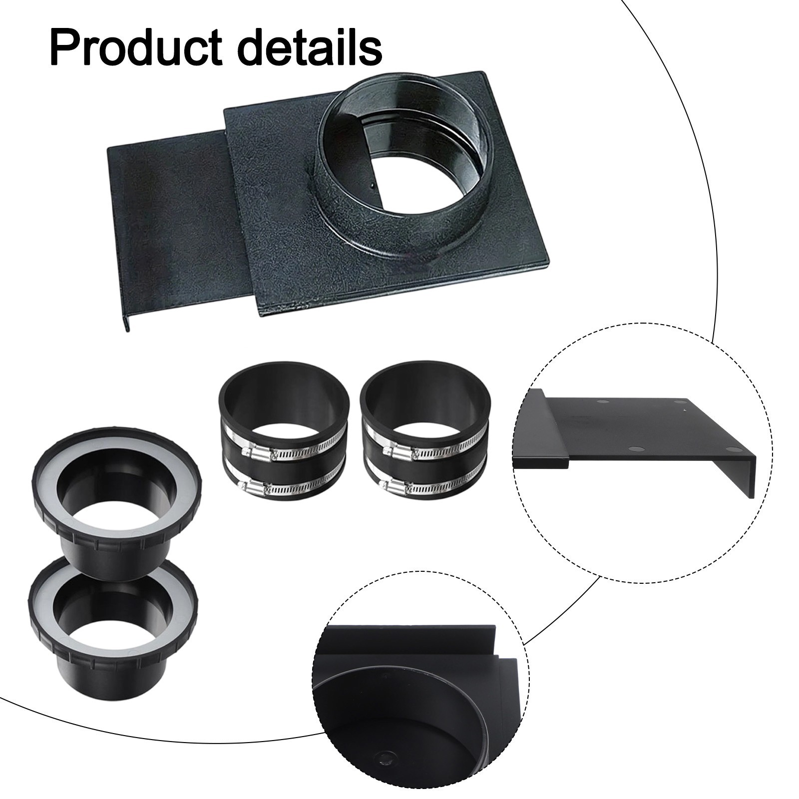 ABS Plastic 100mm Ventilation Connector for Vacuum Cleaner and For Collector