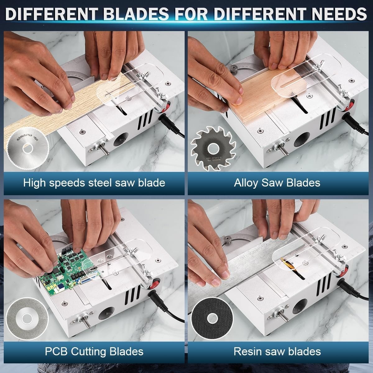 Mini Table Saw, Multi-Functional Craft Saw for Wood, PCB, Acrylic & Plastic Cuts