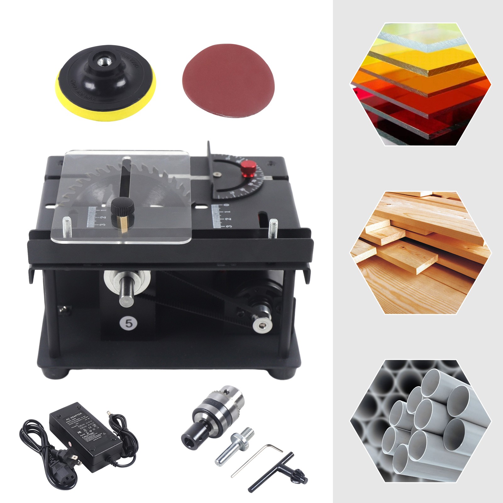 4.3&Prime; Mini Electric Table Saw Power Tool Metal Wood Cutting Machine 110-240v