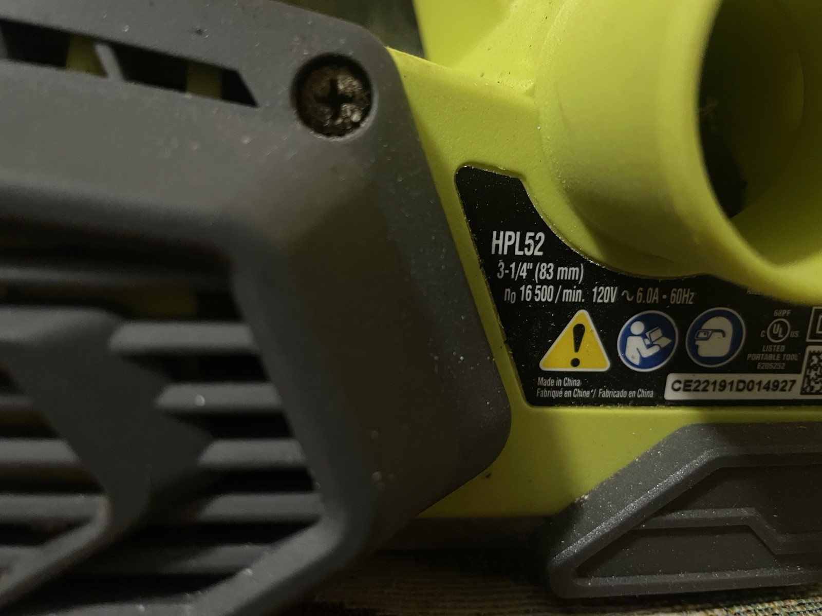 RYOBI HPL52 Handheld Planer Corded