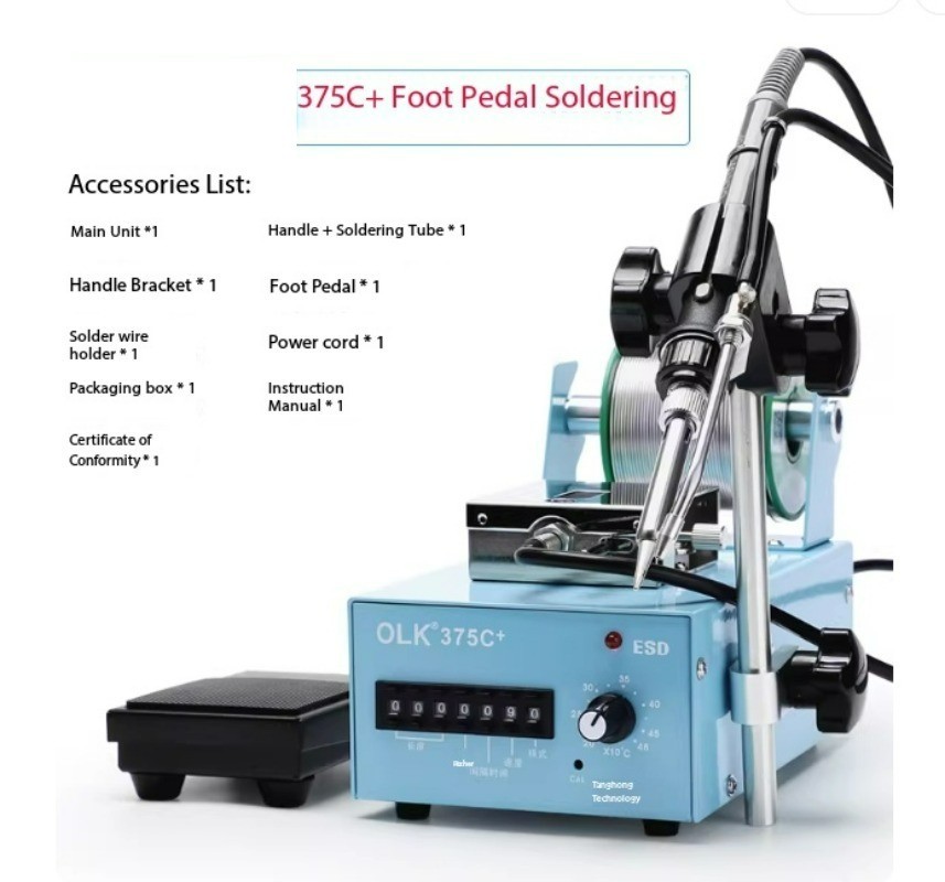 Adjustable Constant Temperature Automatic Tin Feed Soldering Machine 375C+