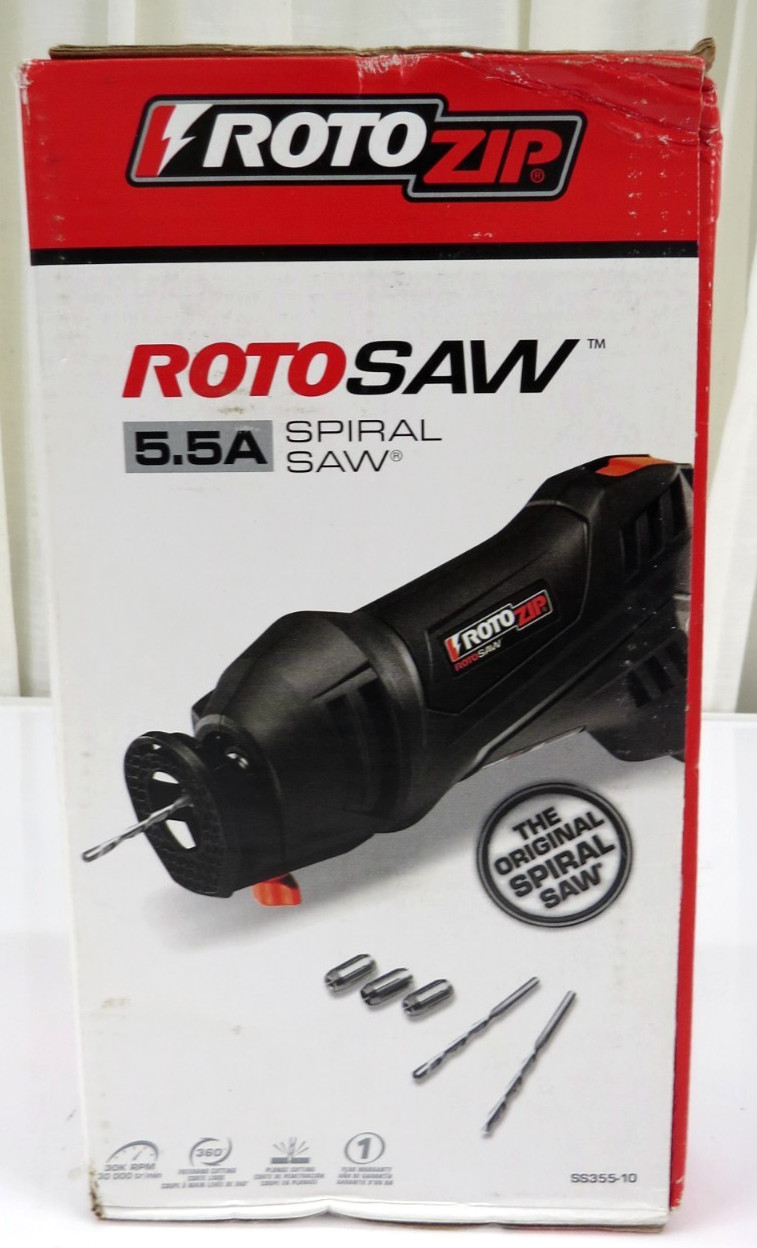 RotoZip RotoSaw 5.5A Spiral Saw 120V Corded 30000RPM Kit SS355-10 6 Accessories