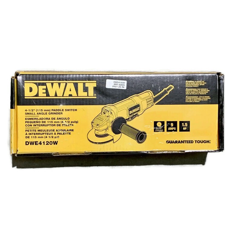 DEWALT DWE4120W Corded 9-Amp 4-1/2-inch Paddle Switch Small Angle Grinder