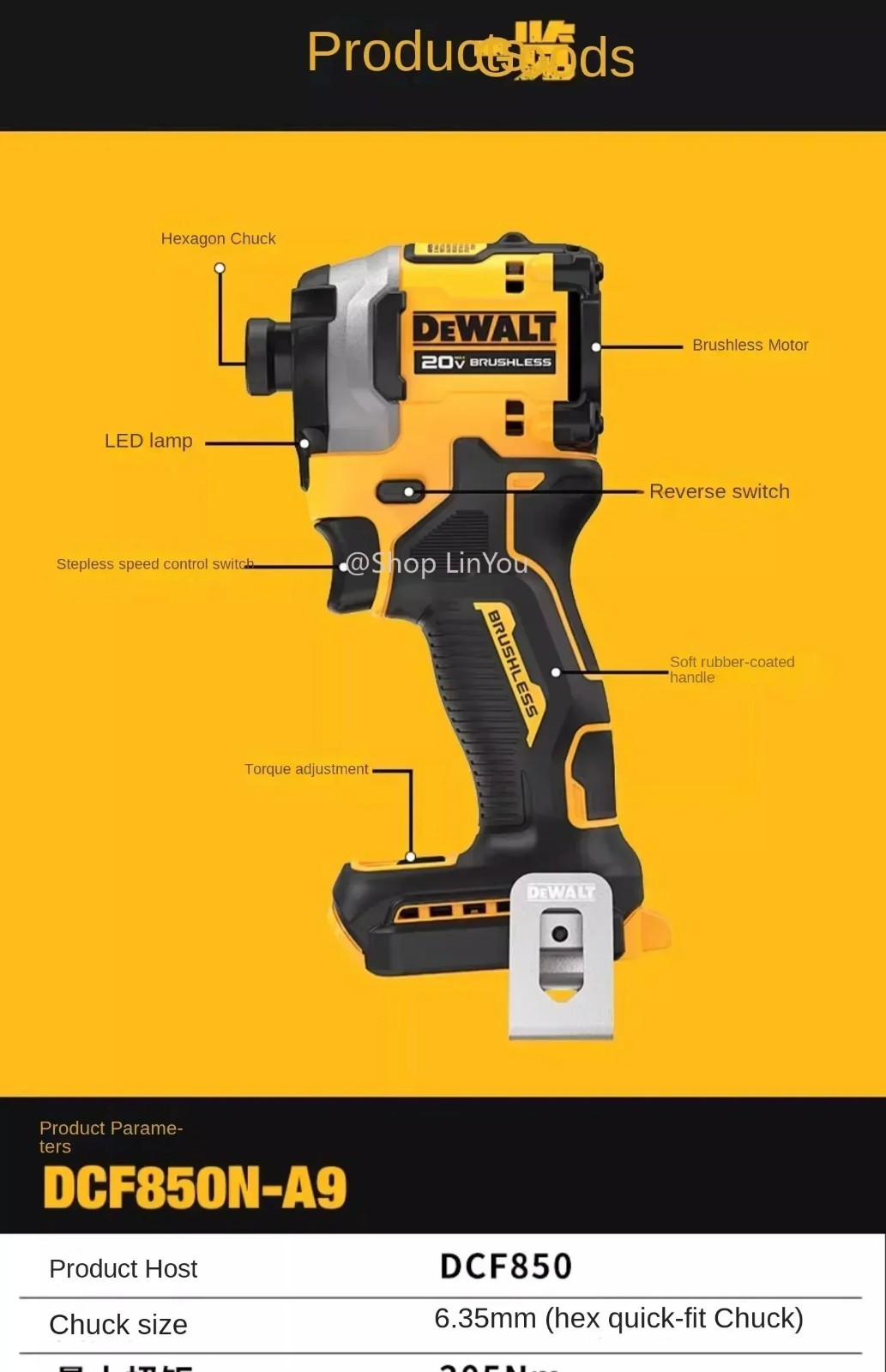 DEWALT DCF850B ATOMIC 20V MAX 1/4 inch Cordless Impact Driver (Tool Only) -…