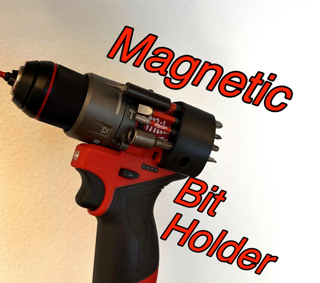 Magnetic Bit Bank (8 Piece) Milwaukee M12 Gen 3 Hammer Drill (3D Printed)