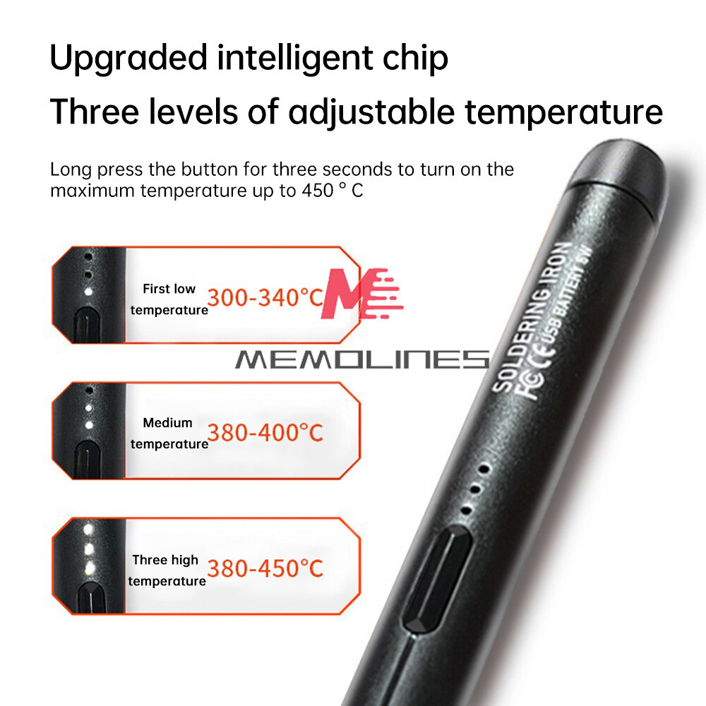 Type-C Wireless Soldering Iron Kit Portable Rechargeable Soldering Iron 300-450℃