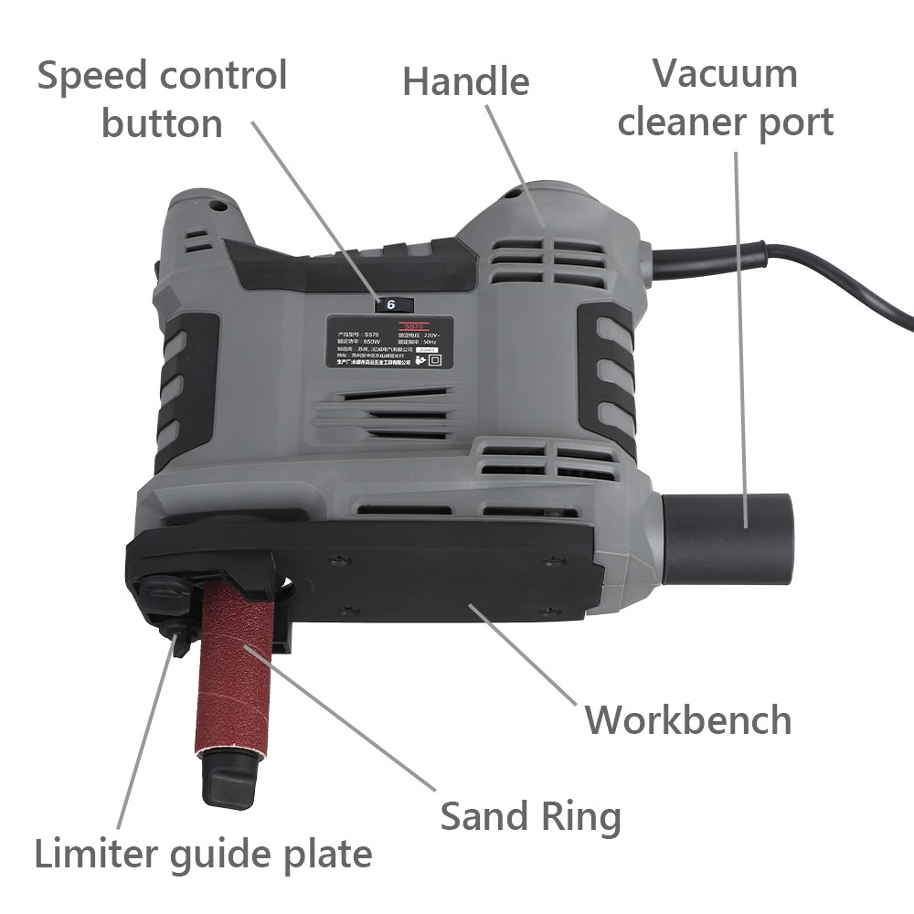 650W Electric Handheld Woodworking Arc Sander Oscillating Spindle Sander 220V US