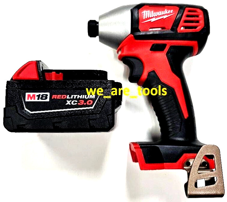 Milwaukee 2656-20 1/4&Prime; M18 Impact, (1) 48-11-1828 3.0 AH Battery Red 18 Volt