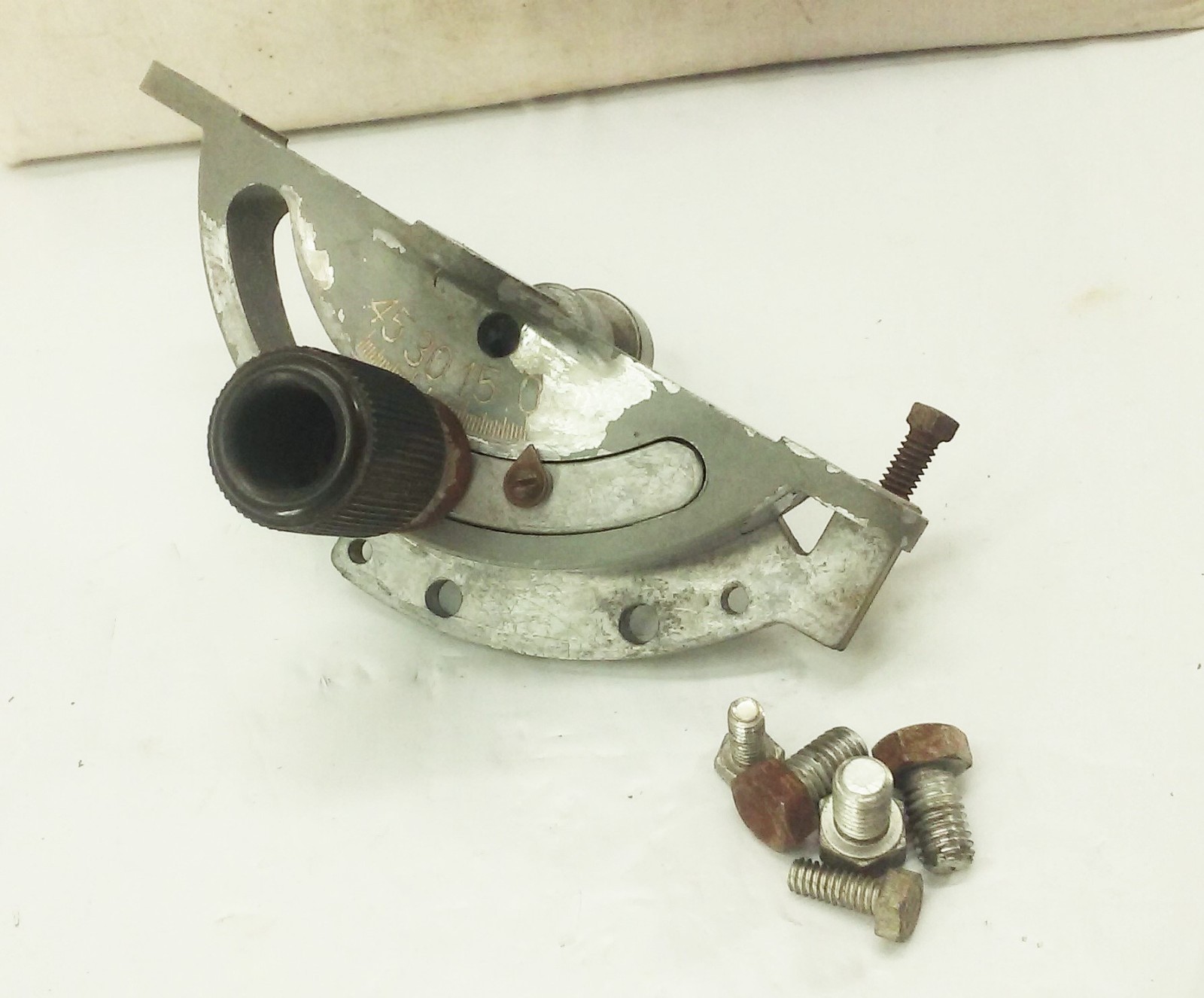 Vtg Atlas 9360 10&Prime; band saw Trunnion & segment w/ knob, blade guide assembly