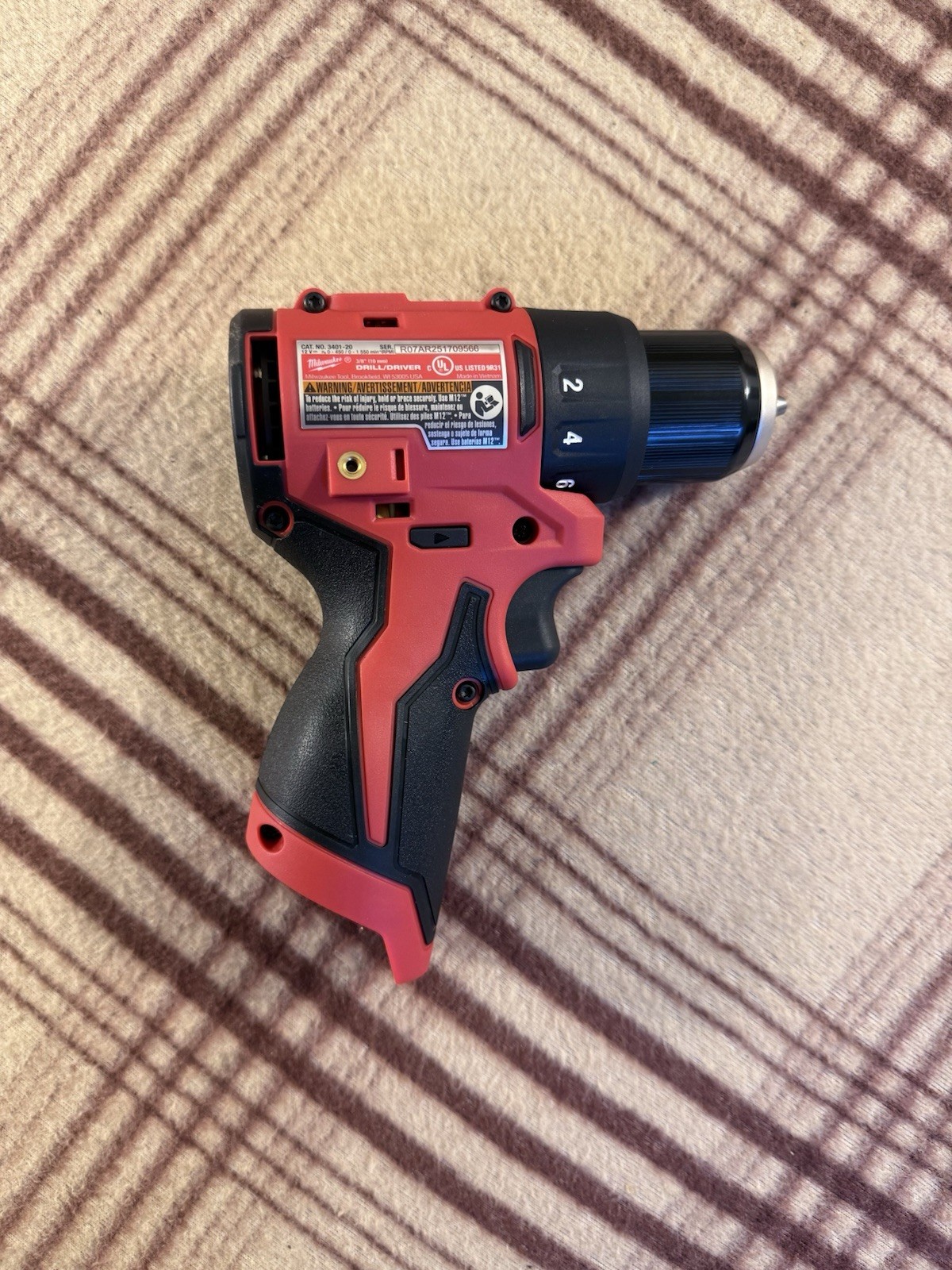 Milwaukee 3401-20 M12 12V 3/8&Prime; Subcompact Brushless Drill/Driver Compact Tool