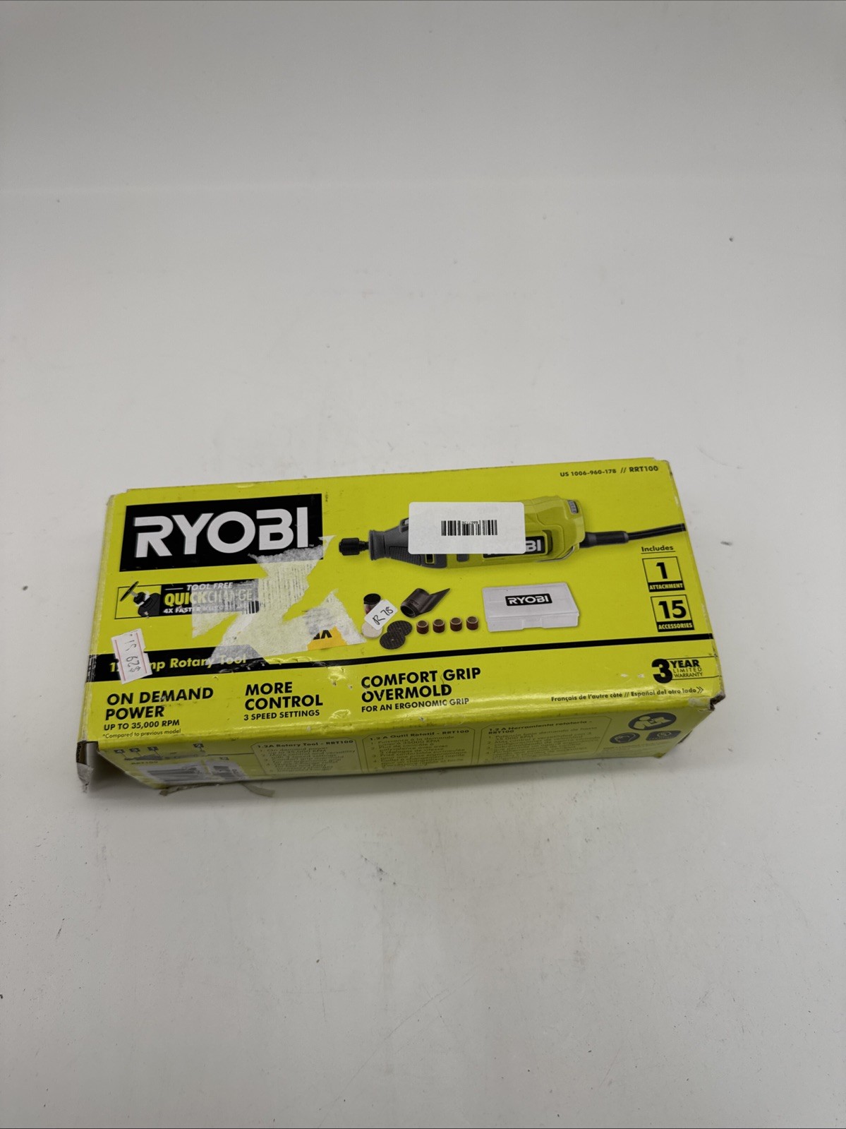 Ryobi RRT100 35000 RPM Rotary Tool Kit – Yellow R78
