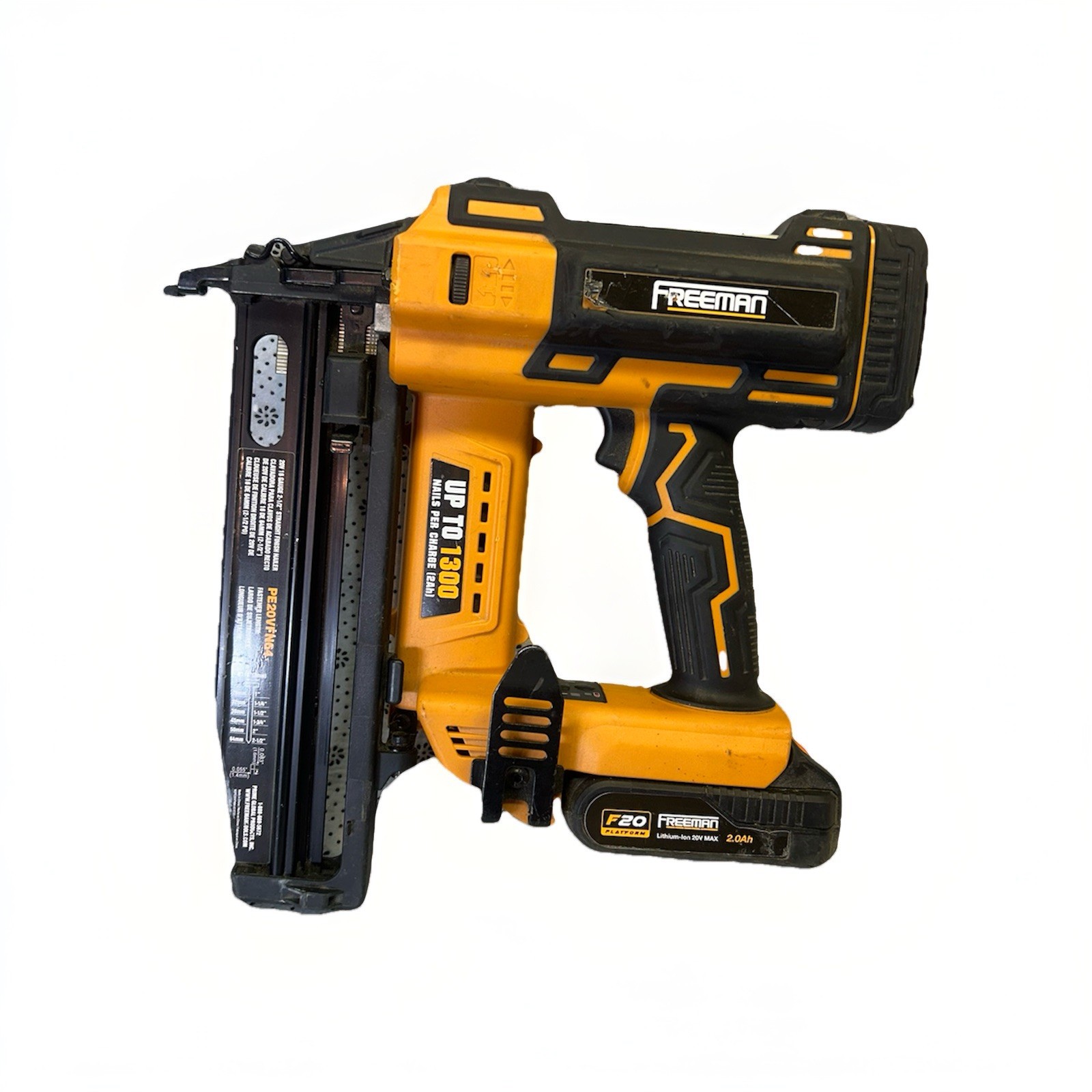 Freeman PE20VFN64 20V Cordless 16-gauge Straight Finish Nailer Battery Included