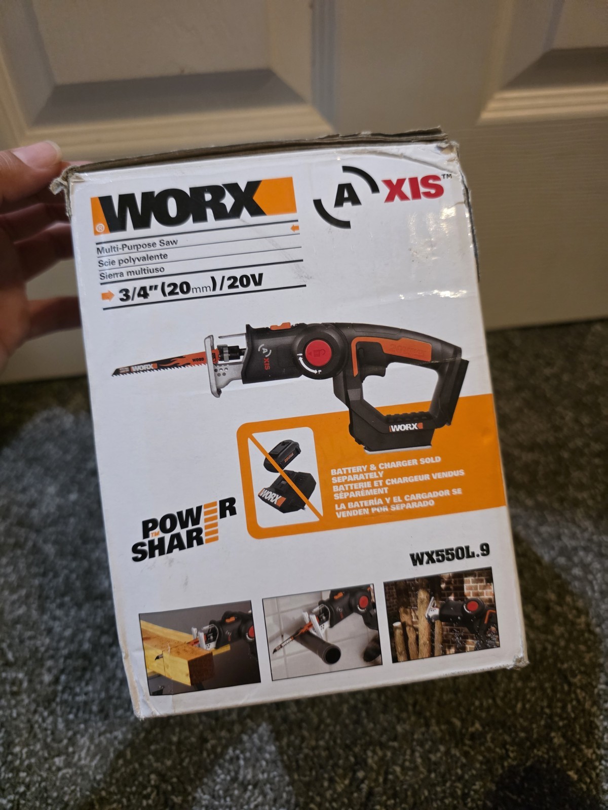 WX550L.9 Worx Axis 20V Reciprocating & Jig Saw -Tool Only (No Battery/Charger)