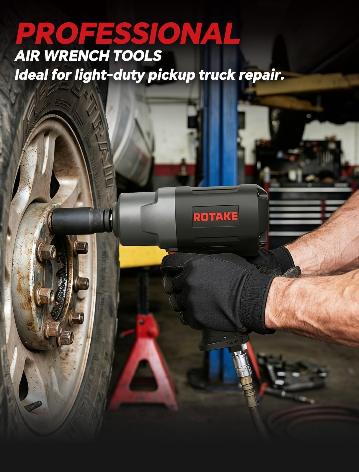 ROTAKE 1/2&Prime; Air Impact Wrench, 1400 ft-lbs, Twin Hammer, RT-5276