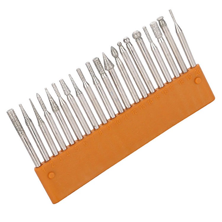 Diamond Grinding Carving Cutting Burr Bit Set For Dremel Rotary stone Tool glass