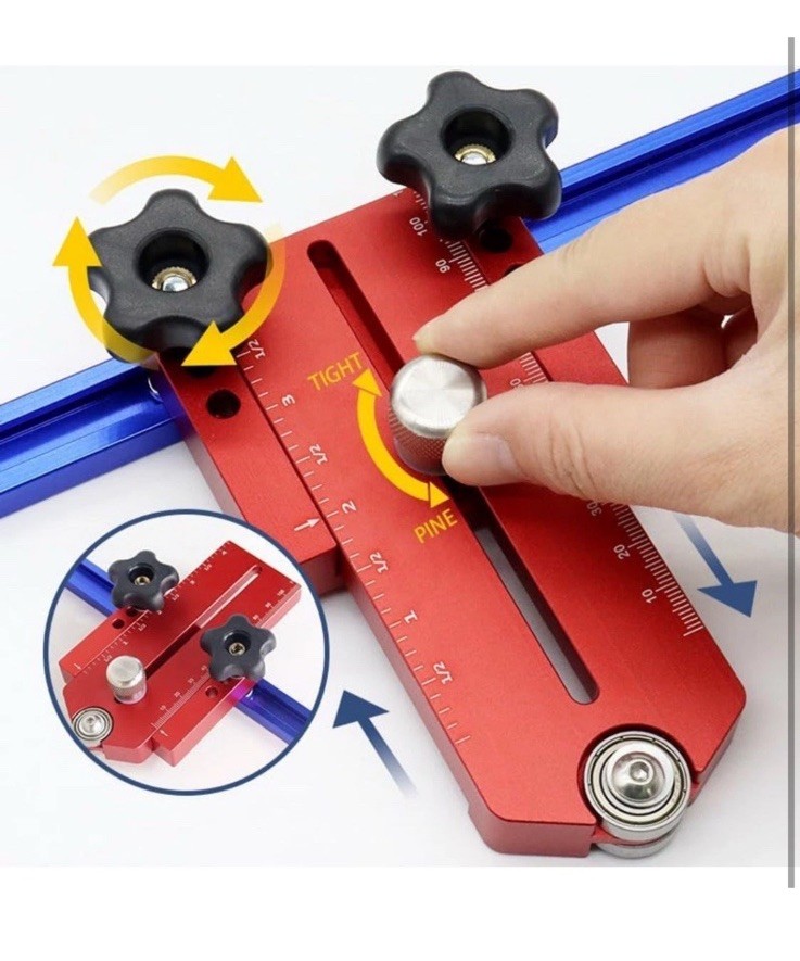 Granatan Thin Rip Table Saw Jig Guide Narrow Strip Cuts Fits 3/4&Prime; x 3/8&Prime; T-Slot