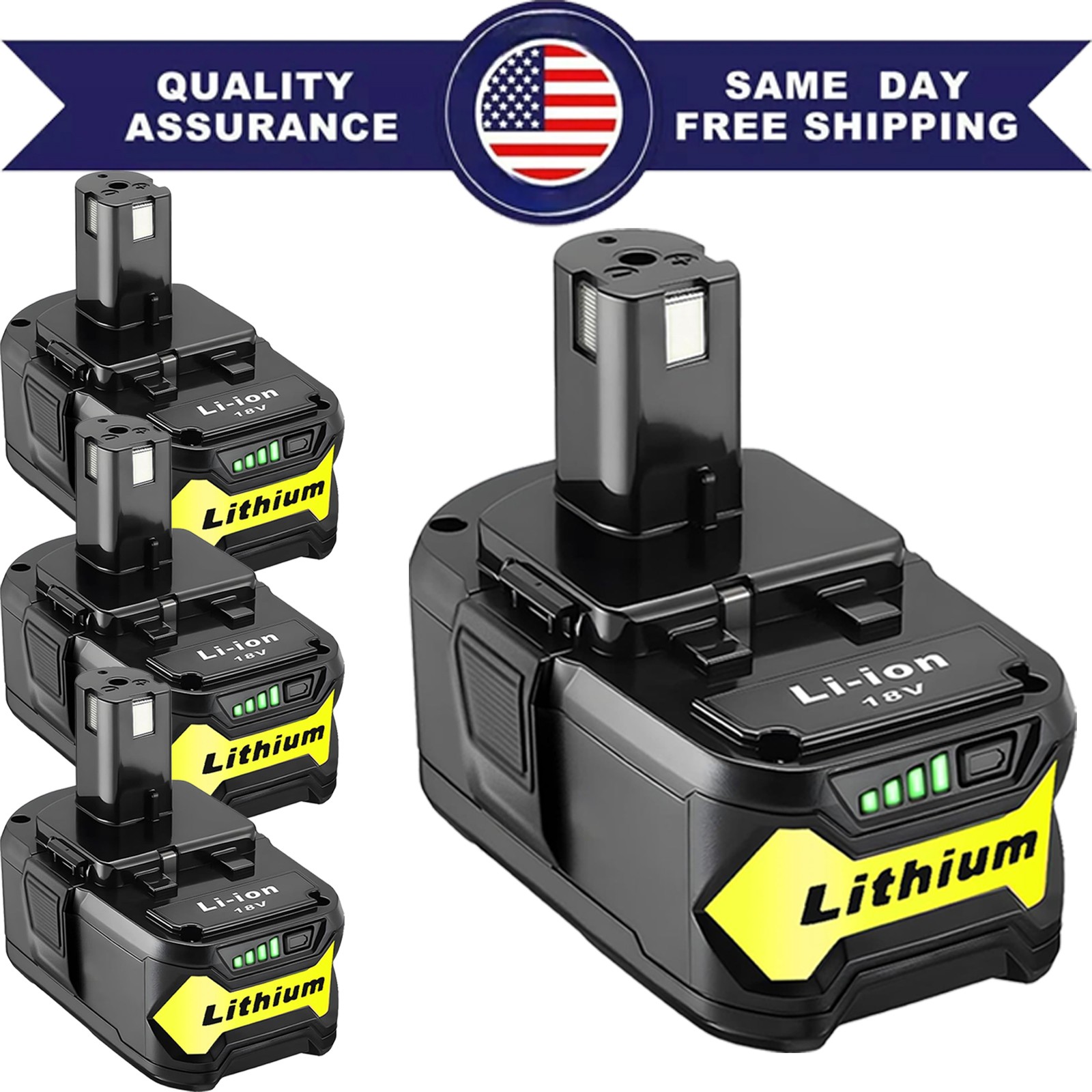 4-PACK 8.Ah For RYOBI P108 18V One Plus High Capacity Battery 18Volt Lithium-Ion
