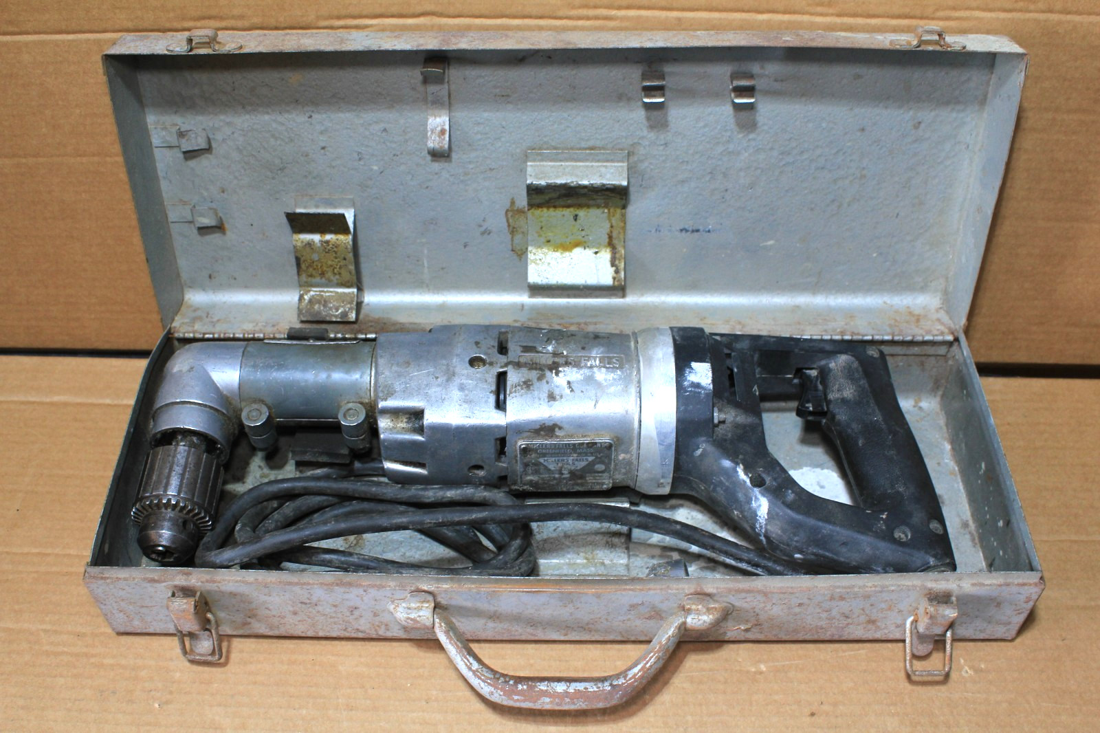 Miller Falls 1/2” Right Angle Drill Corded Electric W/ Case TESTED WORKS!