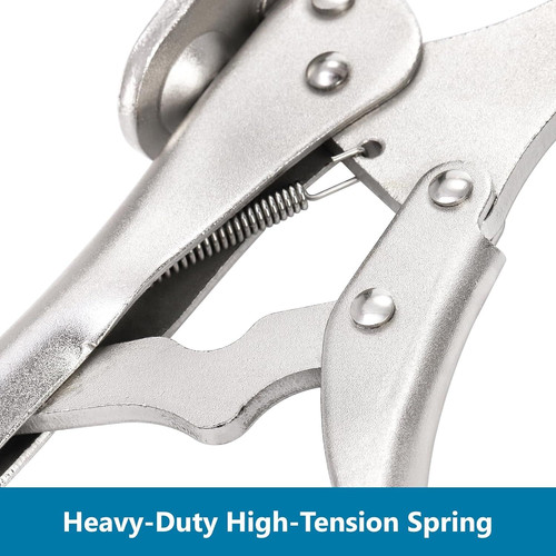 Elsjoy 2 Pack 9 inch Drill Press Clamp, Locking Fix Clamp Silver