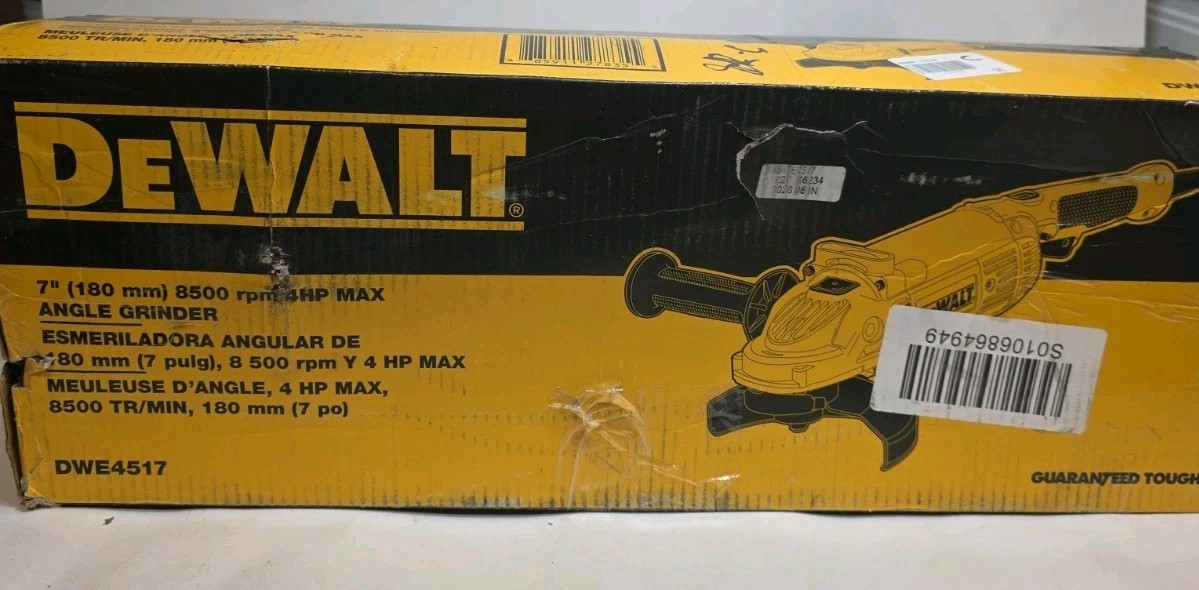 DEWALT DWE4517 7&Prime; 8500 RPM 4 HP Max Heavy-Duty Corded Angle GrinderNEW Open Box
