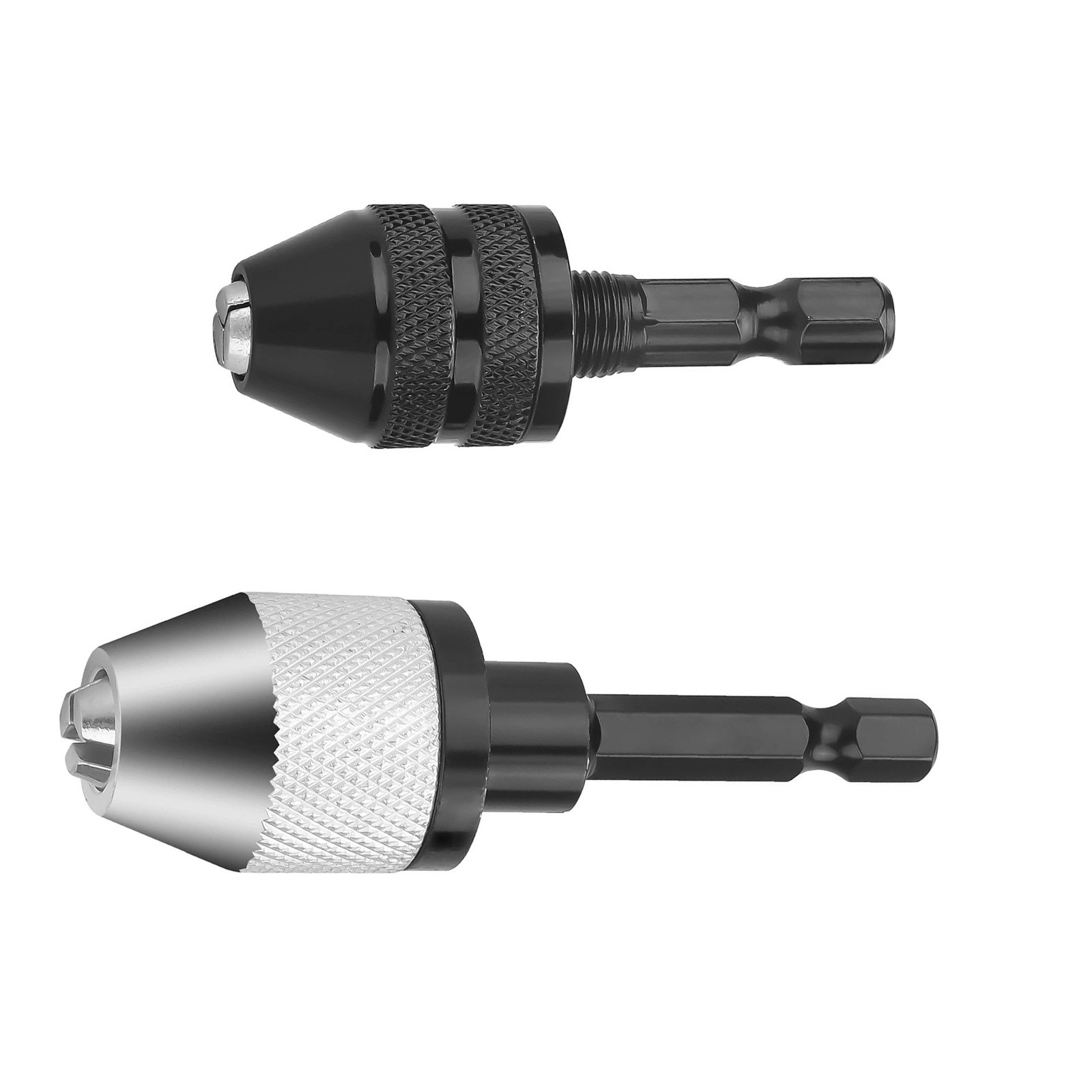 2x Keyless Chuck Adapter 1/4&Prime; Hex Shank Brand New For Drill Conversion Tool