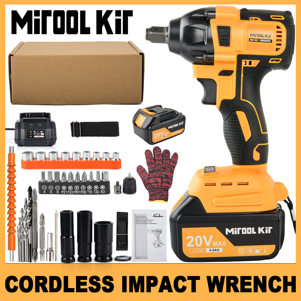 Cordless Impact Wrench Set 1/2&Prime; Drive Brushless 550Nm Power Impact 20V Compact