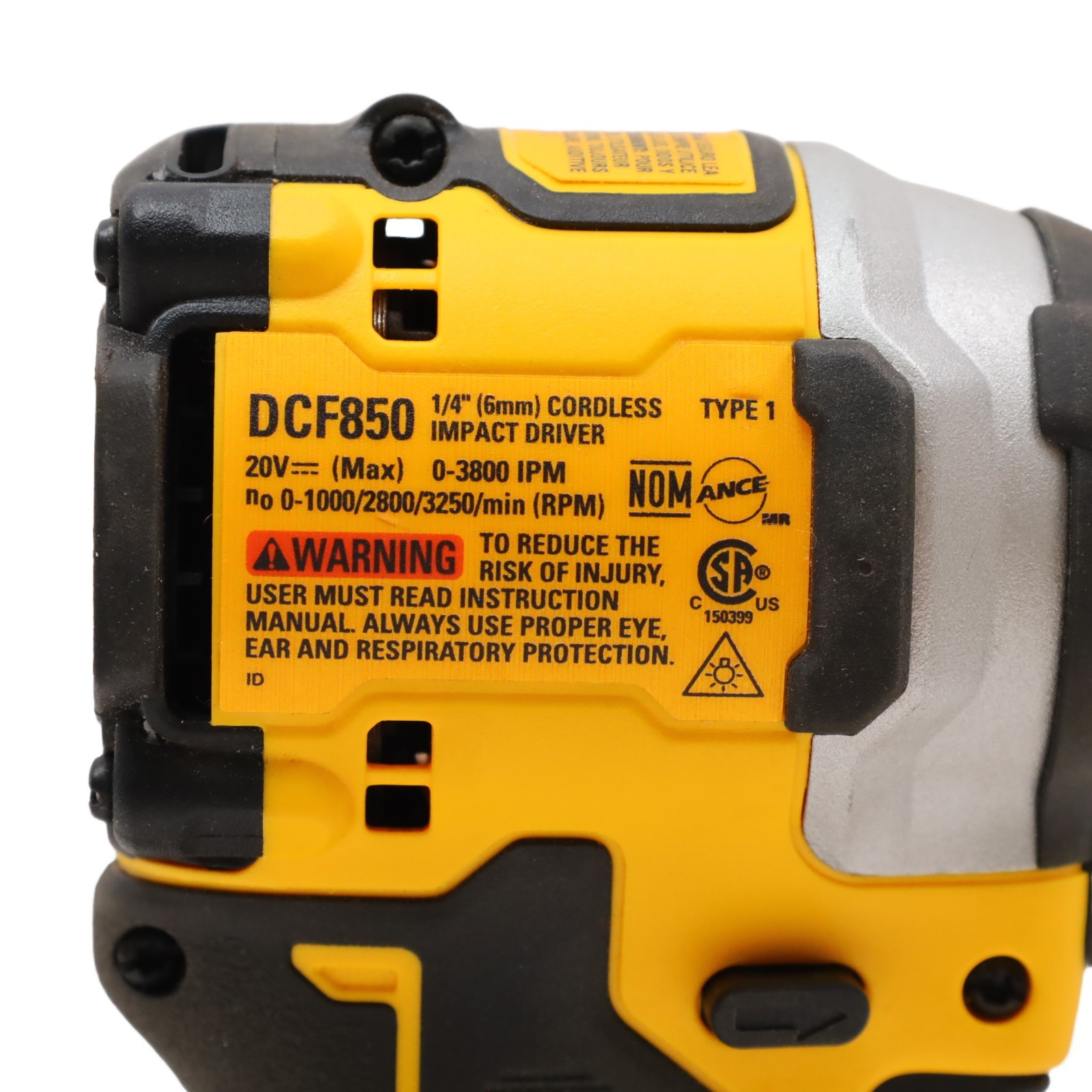 DeWalt DCF850B ATOMIC 20V MAX Brushless Compact 1/4&Prime; Cordless Impact Driver