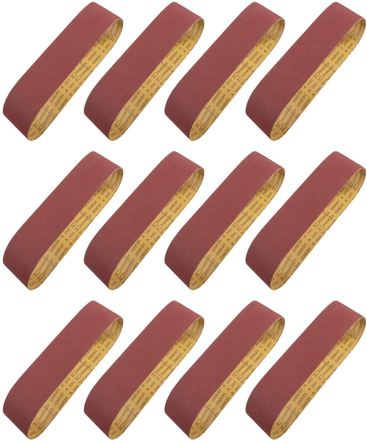 10/12PCS 4 x36 in 60 80 120 150 240 400 Grit SandingBelt Sander Brown Sandpaper