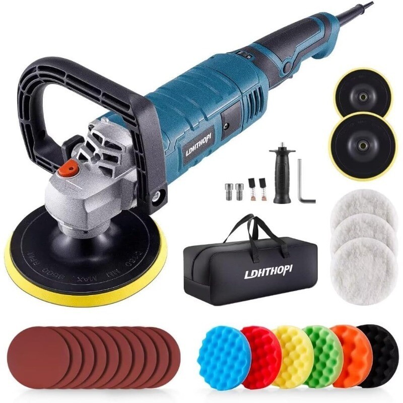 1600W 7 Inch/6 Inch Rotary Buffer Polisher Waxer 7 Variable Speed 1000-3500 RPM