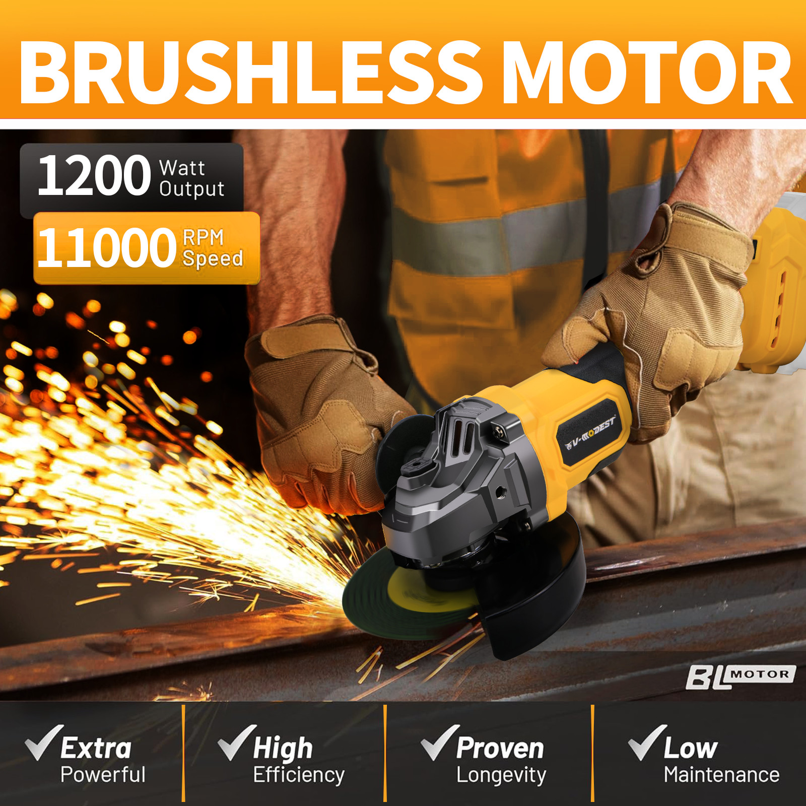 For DEWALT 20V/60V Battery Electric Cordless Angle Grinder 4-1/2 in. – 5 in. NEW