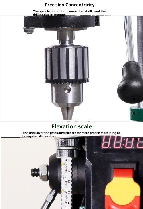 12-inch Stepless Speed Control Bench Drill with Digital Display for Woodworking