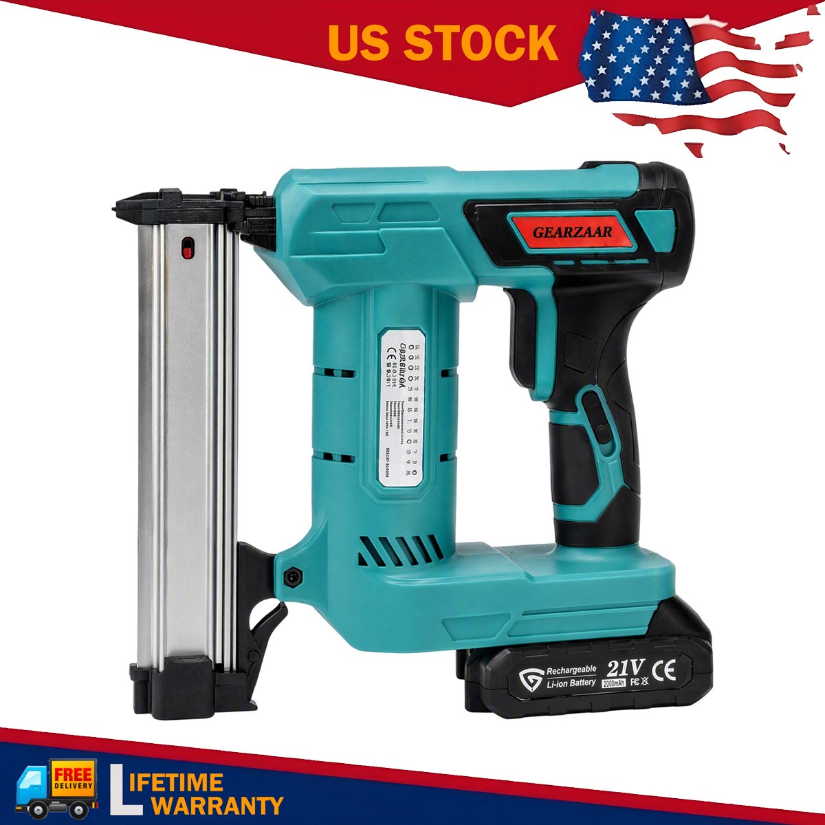 Cordless Brad Nailer Portable w/ 2×2.0Ah Battery with 2000PCS nails Woodworking
