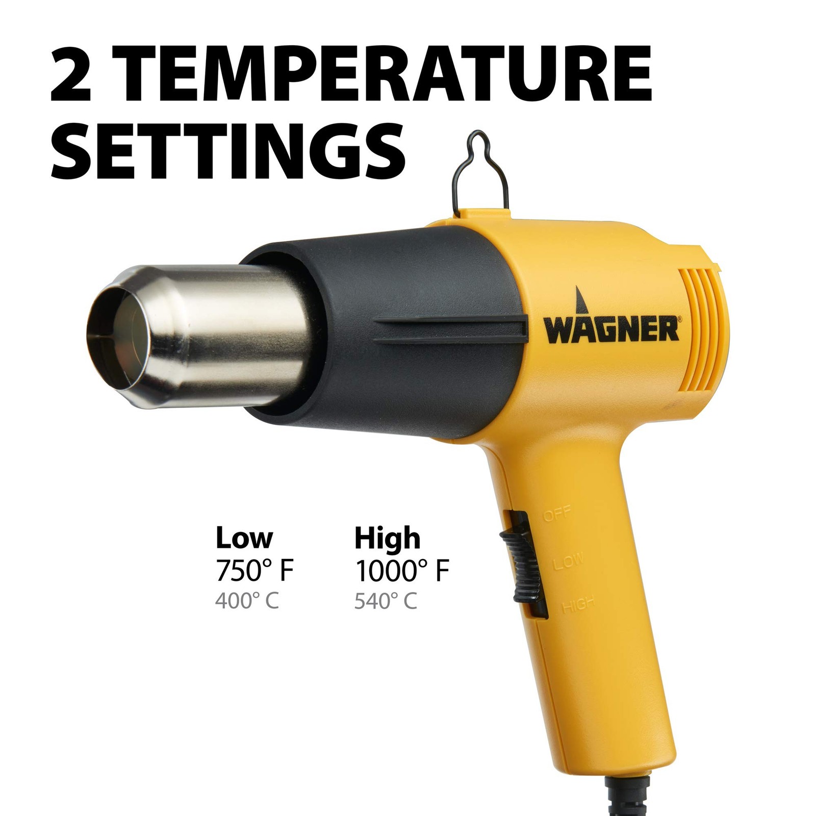 Wagner Spraytech 0503008 Ht1000 Heat Gun, 2 Temp Settings 750F & 1000