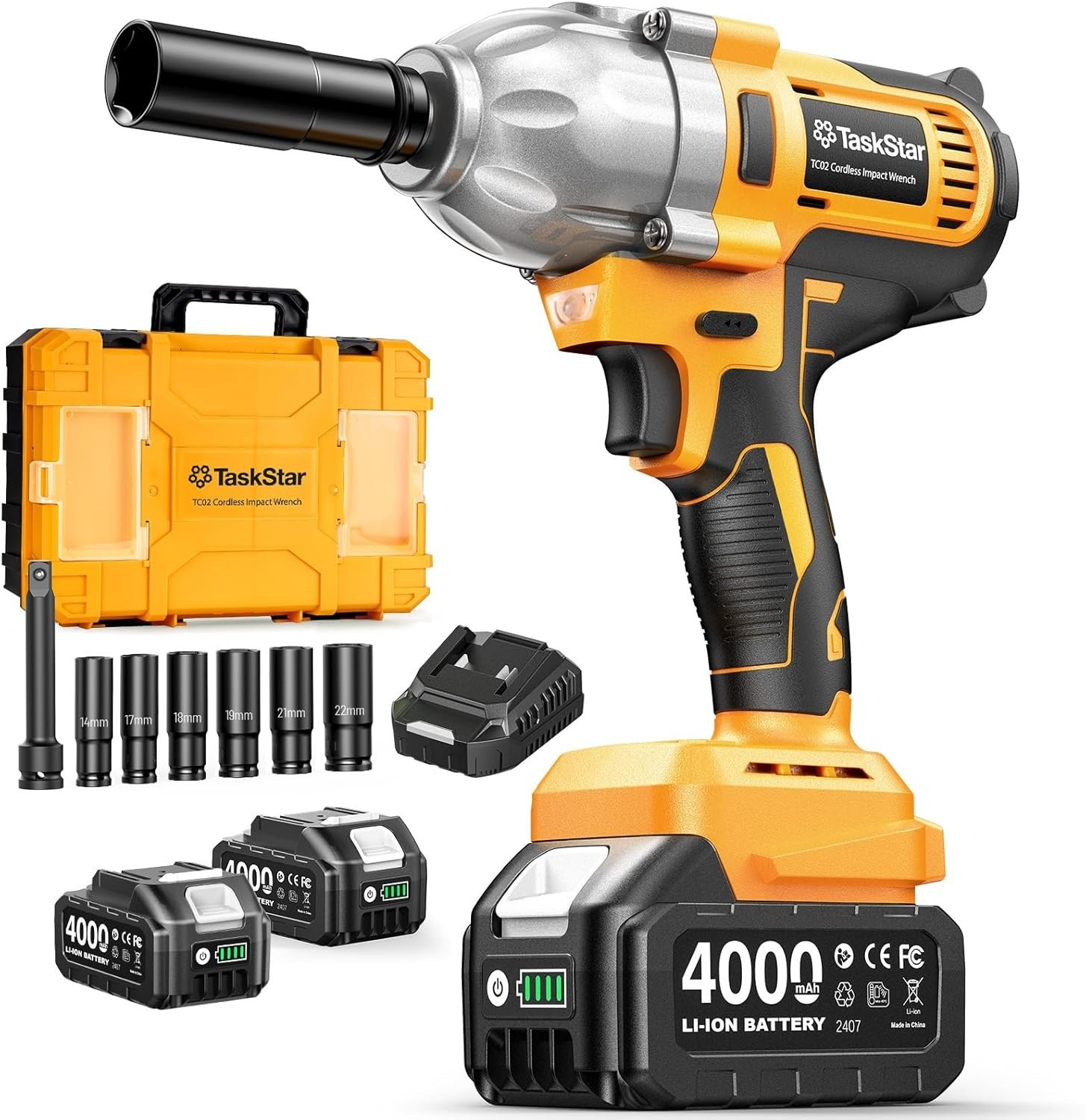 1/2&Prime; Cordless Impact Wrench, 1400N·m1032ft・lbs Brushless High Torque Impact G…