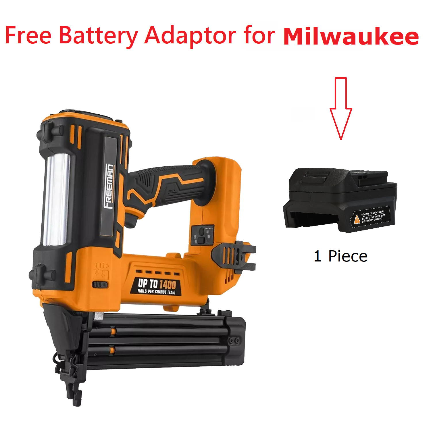 Freeman PE20VBR50 20V Cordless 18Ga Brad Nailer Tool Only+Free MILWAUKEE Adapter