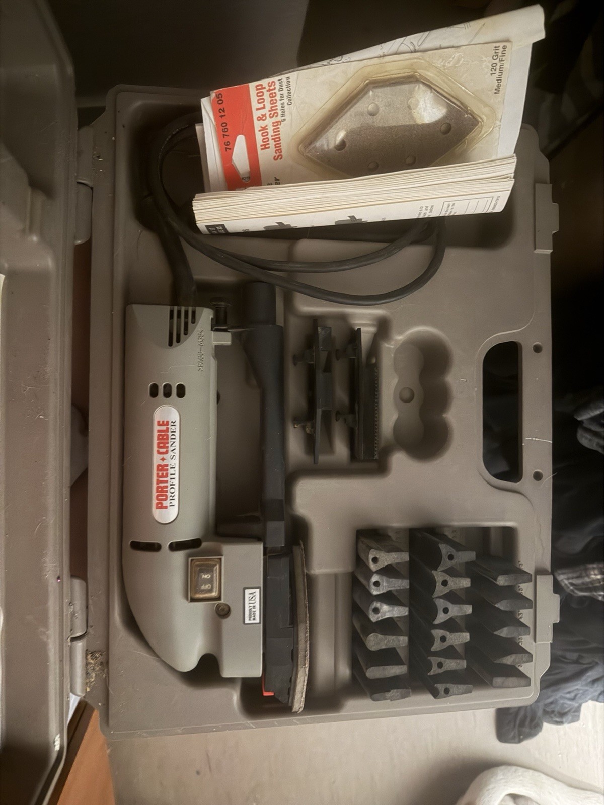 PORTER CABLE PROFILE SANDER MODEL 444 MOLDING SANDER SET -MADE IN USA! VINTAGE