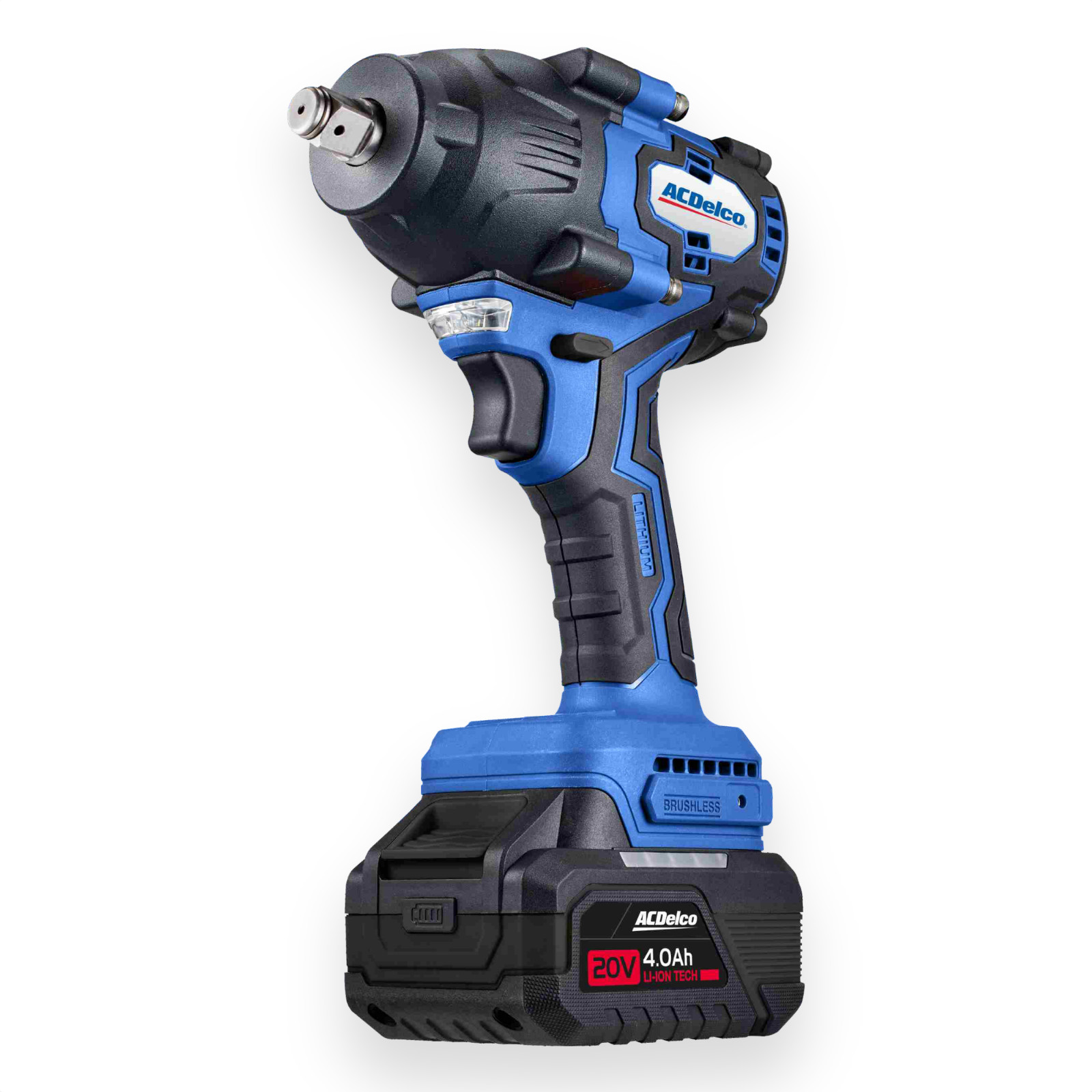 ACDelco ARI20136-P2 20V Brushless Impact Wrench 500ft-lbs 1/2&Prime; 2 Batteries
